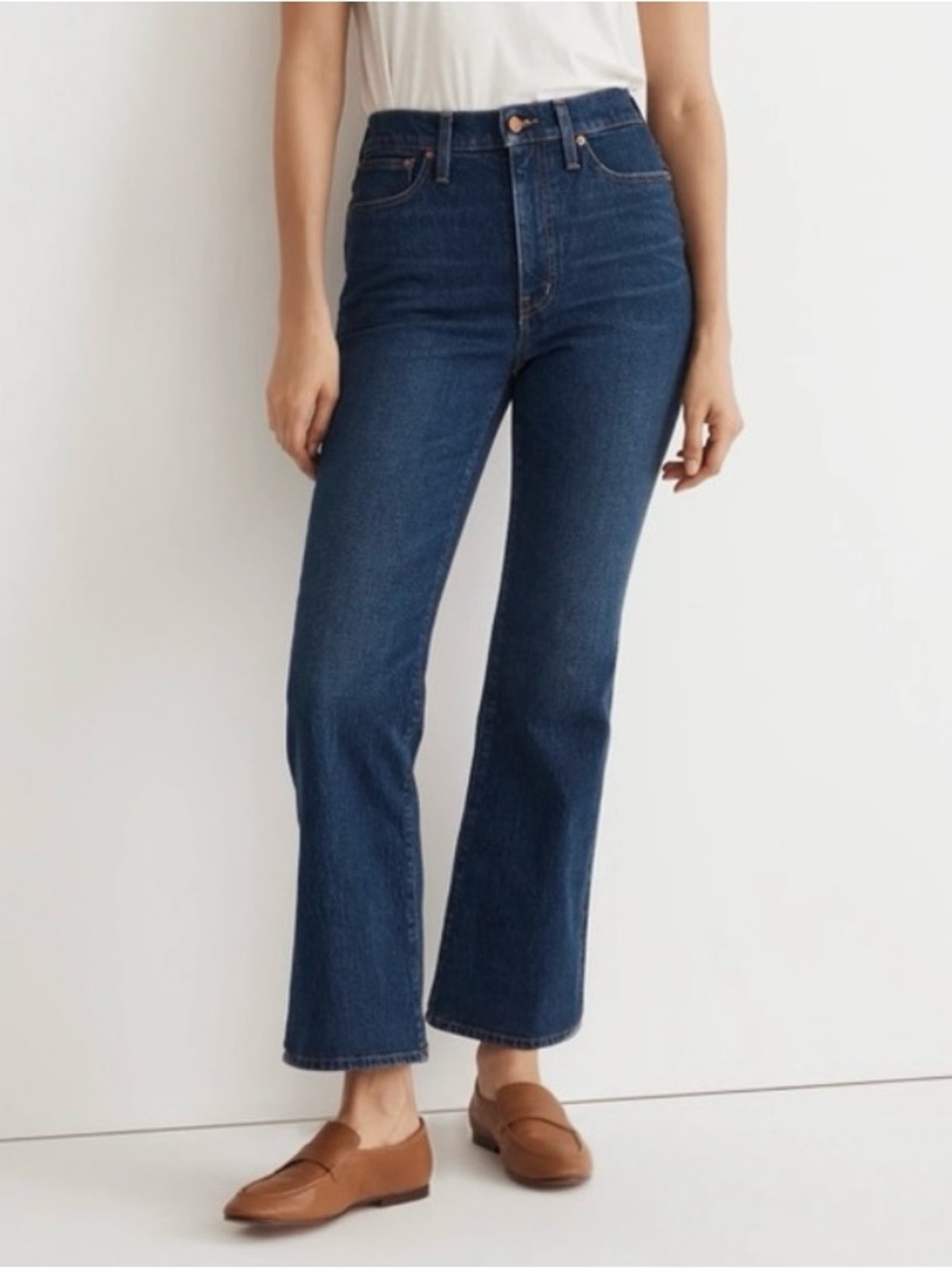 Madewell the perfect vintage flare crop jeans dark wash NWOT size 29